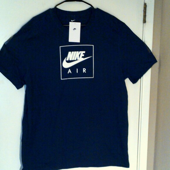 NEW NIKE SPORTSWEAR "Air Box Logo Tee" MEN'S NAVY WHITE T-SHIRT XL DR0520-419 - Picture 5 of 5
